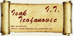 Isak Teofanović vizit kartica